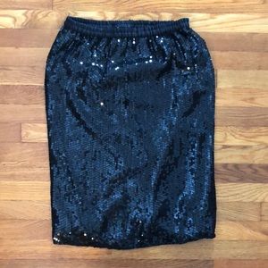 Beautiful Black Sequin Midi Skirt
